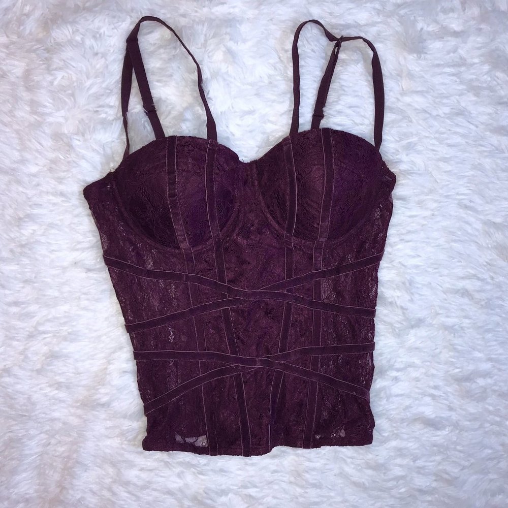 Royal Purple Lace Corset Top